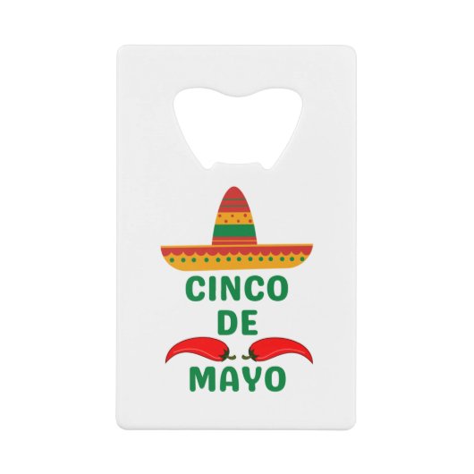 Cinco De Mayo Kredietkaart Flessenopener (Voorkant)