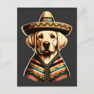 Cinco De Mayo Labrador Retriever Poncho Sombrero Feestdagenkaart