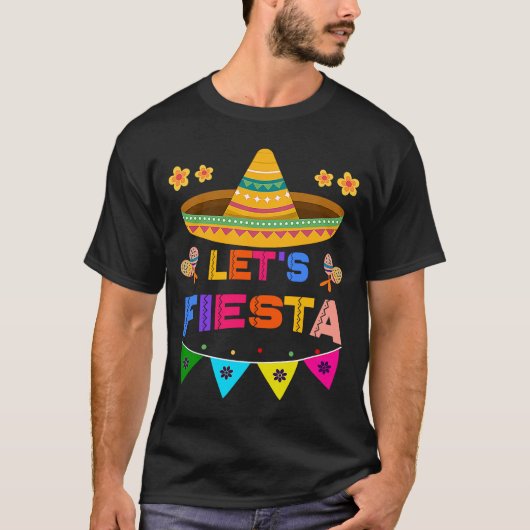 Cinco De Mayo Let's Fiesta Cactus Sombrero Pet 1 T-shirt (Voorkant)