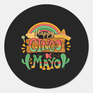 Cinco De Mayo Mannen Vrouwen Kinderen 5 De Mayo Me Ronde Sticker
