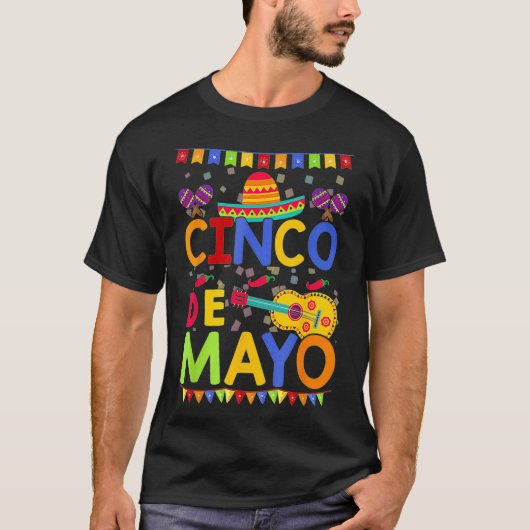 Cinco de Mayo Meico Guitar Funny1 T-shirt (Voorkant)