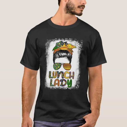 Cinco De Mayo Messy Bun Glasses Lunch Lady T-shirt (Voorkant)