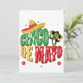 Cinco de Mayo met Pet Cactus Funny Cinco de Mayo Bedankkaart (Staand voorkant)