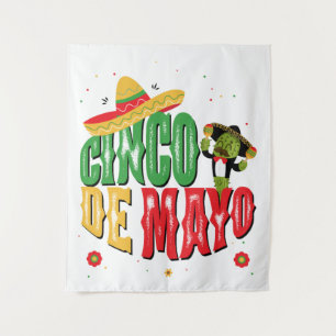 Cinco de Mayo met Pet Cactus Funny Cinco de Mayo Wandkleed