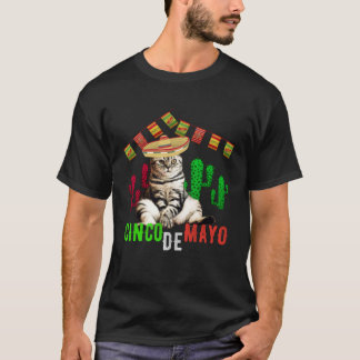 Cinco De Mayo Mexicaans Feest Sombrero Kat T-shirt