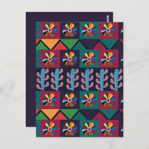 Cinco De Mayo Mexicaans Kunstpatroon Briefkaart
