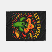 Cinco de mayo Mexicaanse cactus feest grappig laat Fleece Deken (Voorkant (Horizontaal))