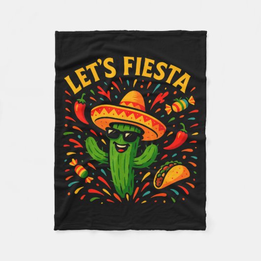 Cinco de mayo Mexicaanse cactus feest grappig laat Fleece Deken (Voorkant)