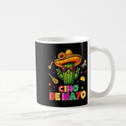 Cinco de Mayo Mexicaanse cactus grappig laat ons f Koffiemok (Rechts)