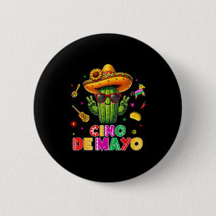 Cinco de Mayo Mexicaanse cactus grappig laat ons f Ronde Button 5,7 Cm