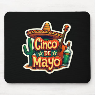 Cinco De Mayo Mexicaanse Cactus Hoed Gitaar Feest Muismat