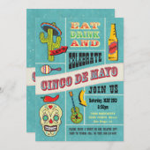 Cinco de Mayo Mexicaanse Fiesta Uitnodigingen (Voorkant / Achterkant)