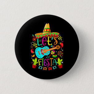 Cinco de Mayo Mexicaanse Gitaar Cactus Vrouwen Man Ronde Button 5,7 Cm