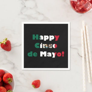 Cinco de Mayo Mexicaanse vlag Ontwerp Servet