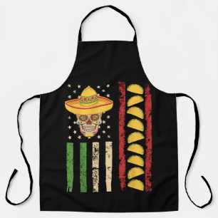 Cinco De Mayo Mexicaanse Vlag Suiker Schedel Taco Schort