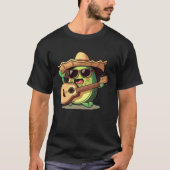 Cinco De Mayo Mexican Avocado Playing Guitar Sombr T-shirt (Voorkant)