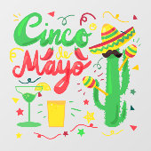 Cinco de Mayo Mexican Business Celebration Raamsticker (Vel)