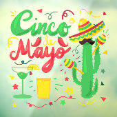 Cinco de Mayo Mexican Business Celebration Raamsticker (Vel 3)