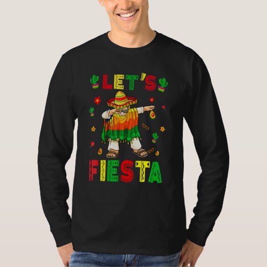 Cinco De Mayo Mexican Dabbing Mexican Poncho Let's T-shirt (Voorkant)