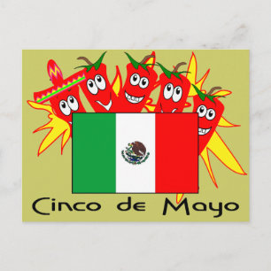 Cinco de Mayo MEXICAN FLAG Briefkaart