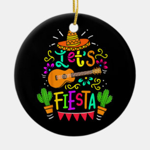 Cinco De Mayo Mexican Guitar Cactus Keramisch Ornament