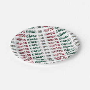 Cinco de Mayo Mexico Mexican Flag Color Typografie Papieren Bordje