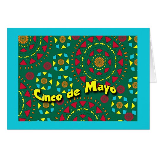 Cinco de Mayo, Motif de mosaïque colorée (Devant horizontal)