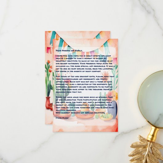 Cinco De Mayo Party Bedankkaart (Voorkant / Achterkant in situ)