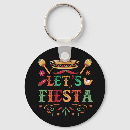 Cinco De Mayo Party Lets Fiesta Mexican Sleutelhanger (Voorkant)