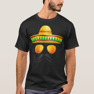 Cinco de Mayo Party Mustache Sunbril Sombrero F T-shirt