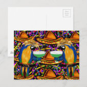 Cinco De Mayo Party Parrot Uitnodiging Briefkaart (Voorkant / Achterkant)