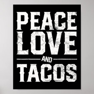 Cinco de Mayo Peace Love en Tacos Mannen Vrouwen M Poster