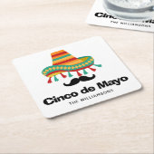 Cinco de Mayo Personalized Vierkante Kartonnen Onderzetter (Schuin)