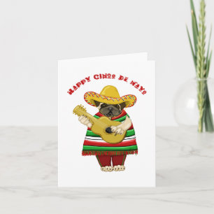 Cinco de Mayo Pug Cards Kaart