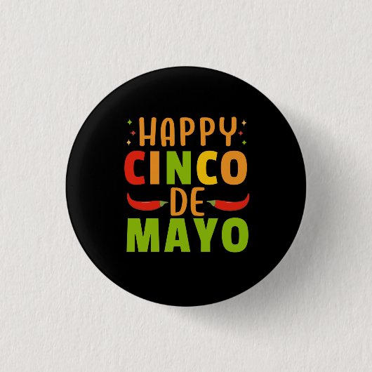 Cinco De Mayo Ronde Button 3,2 Cm (Voorkant)
