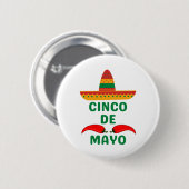 Cinco De Mayo Ronde Button 5,7 Cm (Voorkant /achterkant)