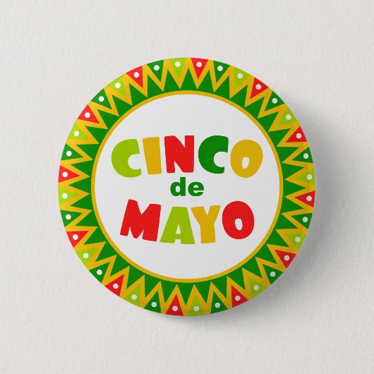 Cinco de Mayo Ronde Button 5,7 Cm (Voorkant)