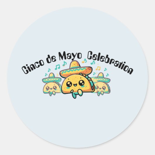 Cinco de Mayo Salsa Tacos Ronde Sticker (Voorkant)