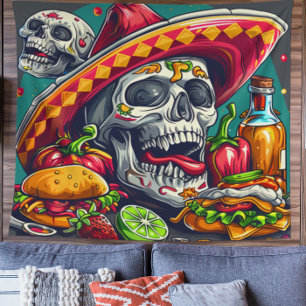Cinco de Mayo Schedel Tapijt Wandkleed