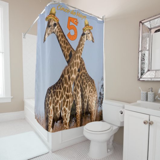 Cinco de Mayo Shower Curtain Giraffe Douchegordijn (In situ)