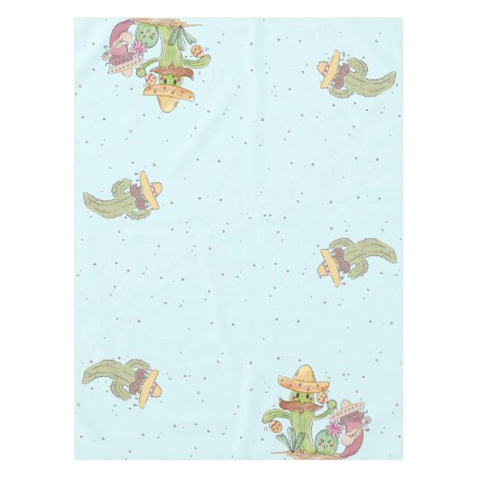 Cinco de Mayo Singing Cactus en Pepper Mariachis Tafelkleed (Voorkant)