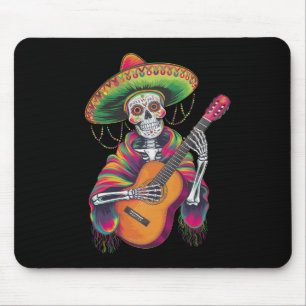 Cinco De Mayo Skelet Schedel Feest Gitaar Muismat