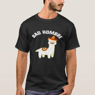 Cinco De Mayo Slechte Man Llama Hoed Snor F T-shirt