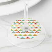 Cinco de Mayo Sombrero Mariachi Mexicaanse Cultuur Wijnglaslabel (Dichtbij)