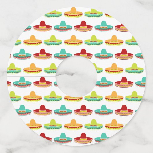 Cinco de Mayo Sombrero Mariachi Mexicaanse Cultuur Wijnglaslabel (Achterkant)