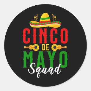 Cinco De Mayo Squad Feest Mexicaanse Matching Groe Ronde Sticker