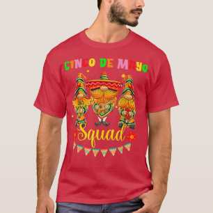 Cinco De Mayo Squad Funny Gnomes Guitar Cucharas P T-shirt