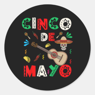Cinco De Mayo Squad Mexicaans Feest Sombrero Vrouw Ronde Sticker