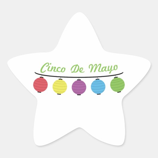 Cinco De Mayo Ster Sticker (Voorkant)