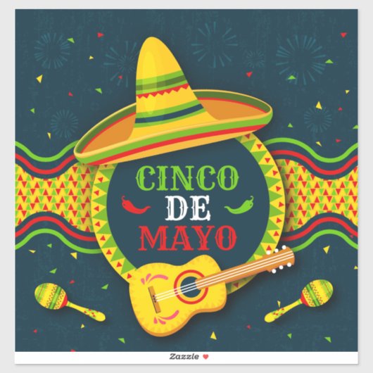 Cinco De Mayo Sticker (Vel)